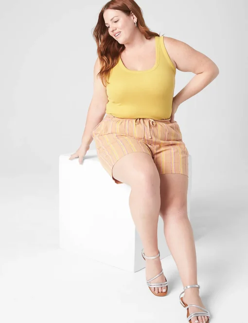 Knit Tops^Lane Bryant Fitted Scoop-Neck Rib Tank Sauterne