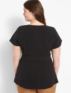 Shirts & Blouses^Lane Bryant Fitted Short-Sleeve Crew-Neck Lena Top Black