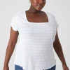 Knit Tops^Lane Bryant Fitted Square-Neck Tee White