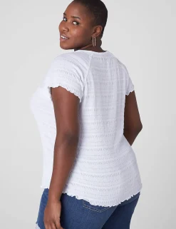 Knit Tops^Lane Bryant Fitted Square-Neck Tee White