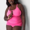 Swim Tops^Lane Bryant Fitted Tie-Neck No-Wire Swim Tankini Top Sugar Plum