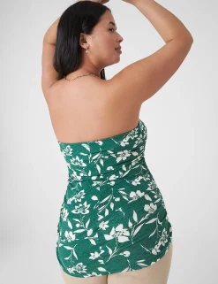 The Tee Shop^Lane Bryant Fitted Tube Top With Shelf Bra Green Cabo Flowers
