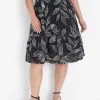 Skirts^Lane Bryant Flounce Eyelet Skirt Black Leaf