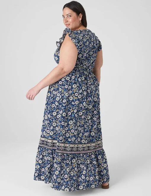 Fit & Flare^Lane Bryant Flutter-Sleeve Button-Front Maxi Dress Erica Floral