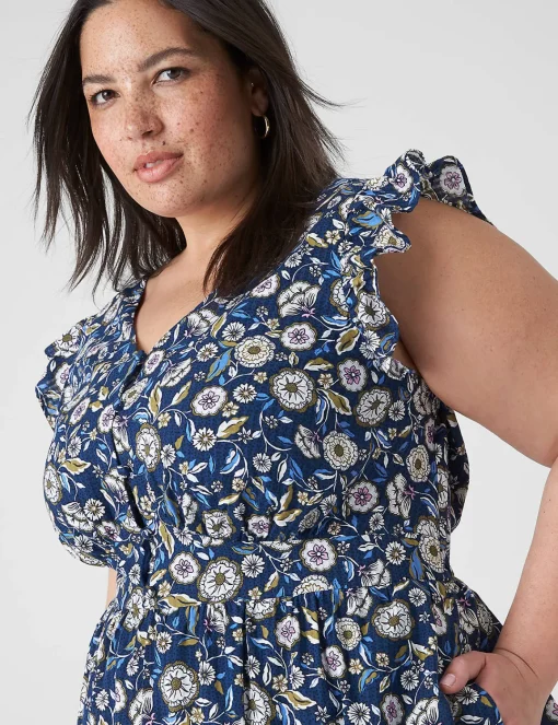 Fit & Flare^Lane Bryant Flutter-Sleeve Button-Front Maxi Dress Erica Floral