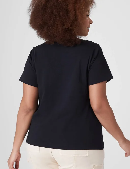 Knit Tops^Lane Bryant Flutter-Sleeve Embroidered Tee Black