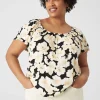 Knit Tops^Lane Bryant Flutter-Sleeve Square-Neck Knit Top Elegant Floral