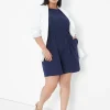 Casual^Lane Bryant Flutter-Sleeve Surplice-Back Romper Maritime Blue