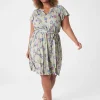 Swing Dresses^Lane Bryant Flutter-Sleeve V-Neck Knit Swing Dress Batik Floral