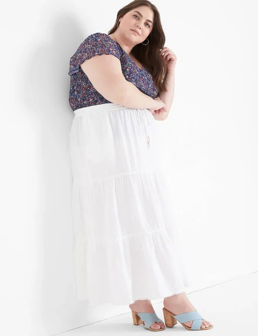 Knit Tops^Lane Bryant Flutter-Sleeve V-Neck Mesh Tee Mia Floral