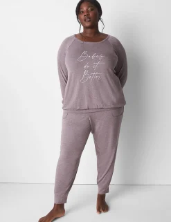 Sleep Separates^Lane Bryant French Terry Jogger Nightshade