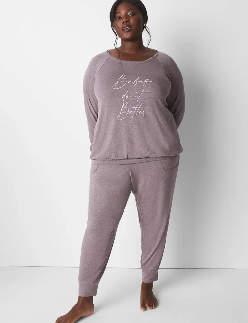 Sleep Separates^Lane Bryant French Terry Jogger Nightshade
