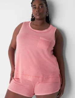 Sleep Separates^Lane Bryant French Terry Short Sun Kissed Coral