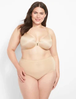 F To K Cups^Lane Bryant Front-Close Lightly Lined Full Coverage Bra Cafe