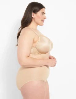 F To K Cups^Lane Bryant Front-Close Lightly Lined Full Coverage Bra Cafe