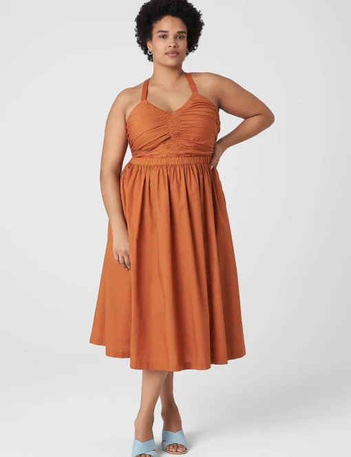 Fit & Flare^Lane Bryant Gathered Bodice Fit & Flare Midi Dress Adobe