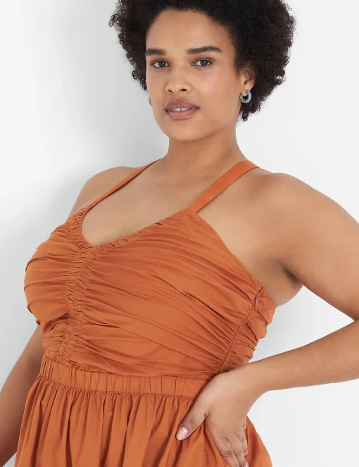 Fit & Flare^Lane Bryant Gathered Bodice Fit & Flare Midi Dress Adobe