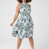 Fit & Flare^Lane Bryant Halter Tie-Neck A-Line Dress Maui Leaves