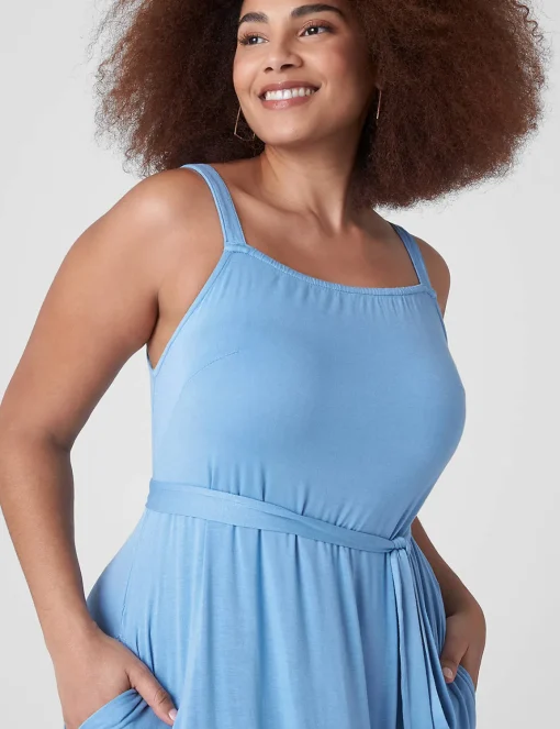 Casual^Lane Bryant High Square-Neck Maxi Dress Blissful Blue