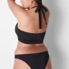 Swim Tops^Lane Bryant High-Neck Cutout Swim Bikini Top Black