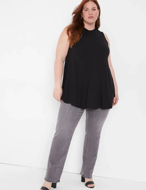 The Tee Shop^Lane Bryant High-Neck Extreme Swing Tunic Tank Black
