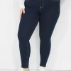 Skinny & Jegging^Lane Bryant High-Rise Sateen Pull-On Jegging Dark Denim