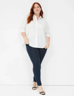 Skinny & Jegging^Lane Bryant High-Rise Sateen Pull-On Jegging Dark Denim