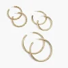 Earrings^Lane Bryant Hoop Earrings 3 Pack Gold Tone
