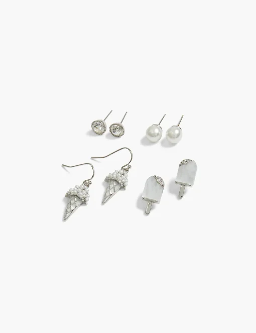 Whimsy^Lane Bryant Ice Cream Whimsy 4 Pack Earrings Silver