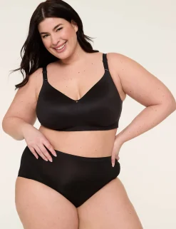 No-Wire Bras And Bralettes^Lane Bryant Invisible Backsmoother Lightly Lined Full Coverage No-Wire Bra Black