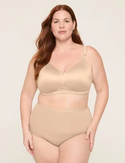 F To K Cups^Lane Bryant Invisible Backsmoother Lightly Lined Full Coverage No-Wire Bra Cafe