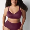 F To K Cups^Lane Bryant Invisible Backsmoother Lightly Lined Full Coverage No-Wire Bra Grape Wine