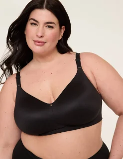 No-Wire Bras And Bralettes^Lane Bryant Invisible Backsmoother Lightly Lined Full Coverage No-Wire Bra Black