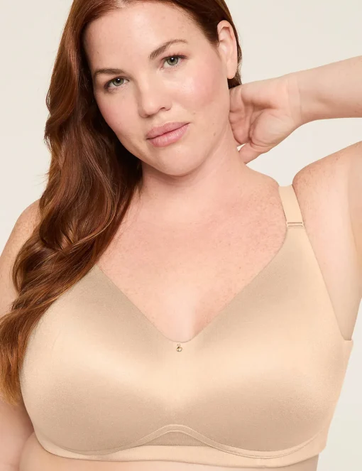 F To K Cups^Lane Bryant Invisible Backsmoother Lightly Lined Full Coverage No-Wire Bra Cafe
