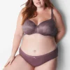 Underwire Bras^Lane Bryant Invisible Lace Backsmoother Lightly Lined Balconette Bra Flint