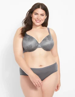F To K Cups^Lane Bryant Invisible Lace Backsmoother Lightly Lined Full Coverage Bra Quiet Shade