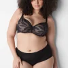 F To K Cups^Lane Bryant Invisible Lace Backsmoother Balconette Bra Black