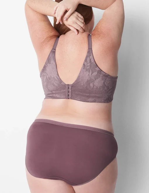 Underwire Bras^Lane Bryant Invisible Lace Backsmoother Lightly Lined Balconette Bra Flint