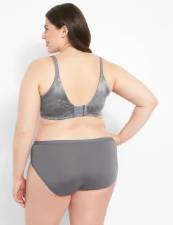 F To K Cups^Lane Bryant Invisible Lace Backsmoother Lightly Lined Full Coverage Bra Quiet Shade