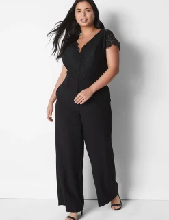 Bodysuits & Playsuits^Lane Bryant Lace & Mesh Bodysuit Black