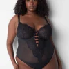 Bodysuits & Playsuits^Lane Bryant Lace Unlined Balconette Bodysuit Black