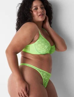 T-Shirt Bras^Lane Bryant Lace Unlined Demi Bra Green Gecko