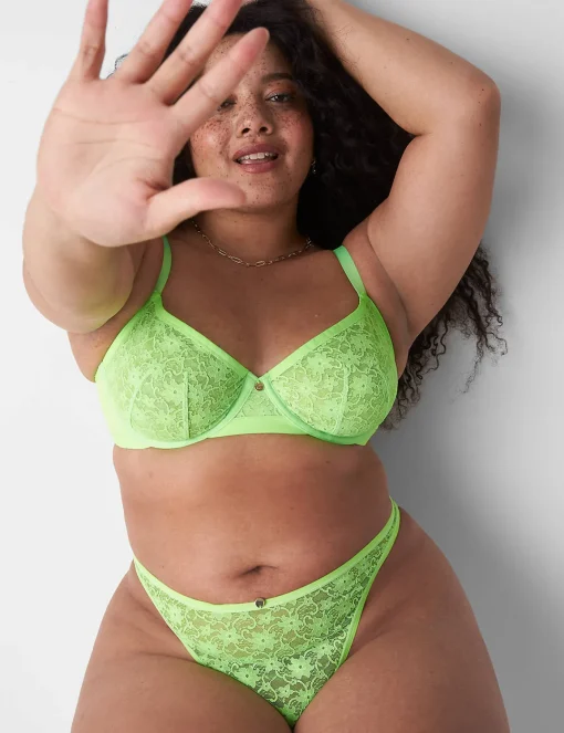 T-Shirt Bras^Lane Bryant Lace Unlined Demi Bra Green Gecko