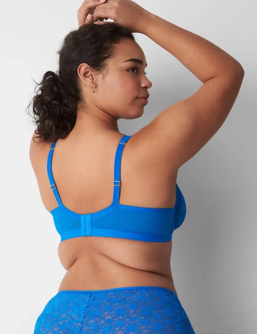 Sexy Bras^Lane Bryant Lace Unlined High Apex Bra Electric Blue