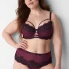 Sexy Panties^Lane Bryant Lace Wide-Side Thong Grape Wine