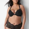 Thong Panties^Lane Bryant Lace Wide-Side Thong Black