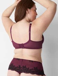 Sexy Panties^Lane Bryant Lace Wide-Side Thong Grape Wine