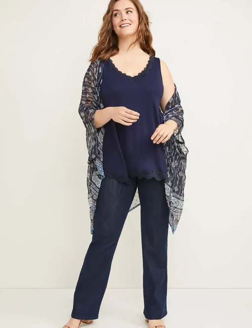 The Tee Shop^Lane Bryant Lace-Trim Swing Tank Night Sky