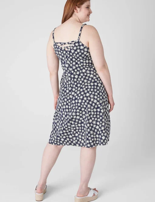 Casual^Lane Bryant Lace-Up A-Line Dress Zen Floral