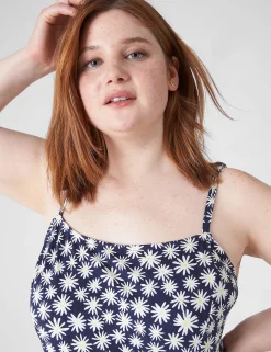 Casual^Lane Bryant Lace-Up A-Line Dress Zen Floral